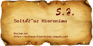 Soltész Hieronima névjegykártya